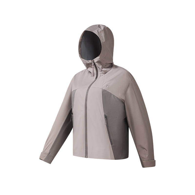 FILA Fitness Jackets Women's Zinc Finish Hooded Non Detachable Moderate Straight Fit