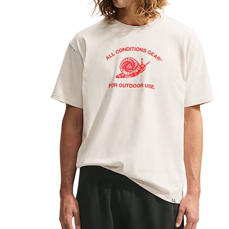 Nike Nike ACG Quick Dry T Shirts Men's Light Orewood Brown Crew Neck Moderate