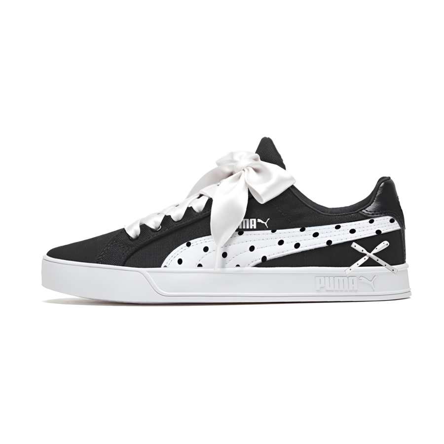 PUMA Smash Vulc Skateboard Shoes Unisex Low Top White, Black, Gray, Pink