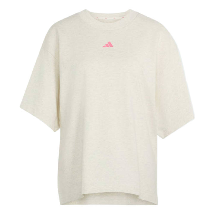 Adidas Adidas T Shirts Women's Chalk White Mixed Color Crew Neck Moderate