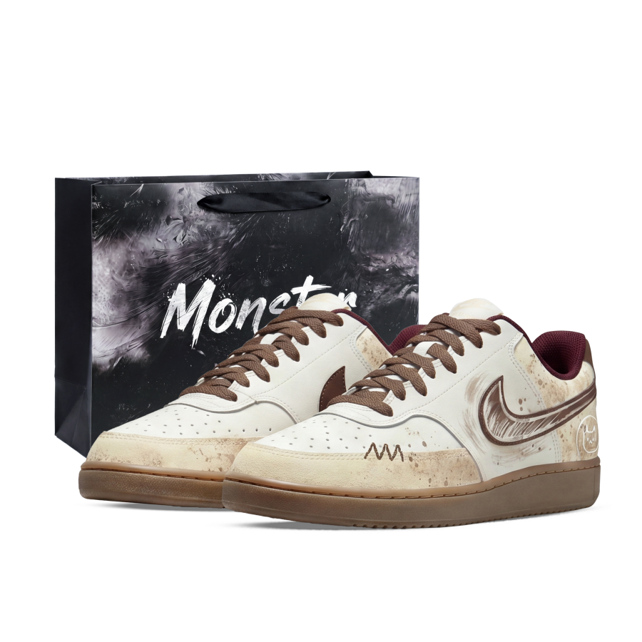 Nike Nike Court Vision Low Skateboard Shoes Unisex Low Top White/Brown