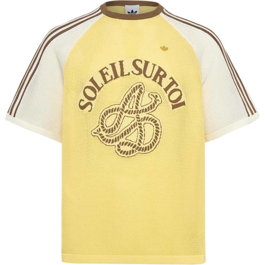 Adidas Originals T Shirts Unisex Light Yellow/Jade White Crew Neck Moderate