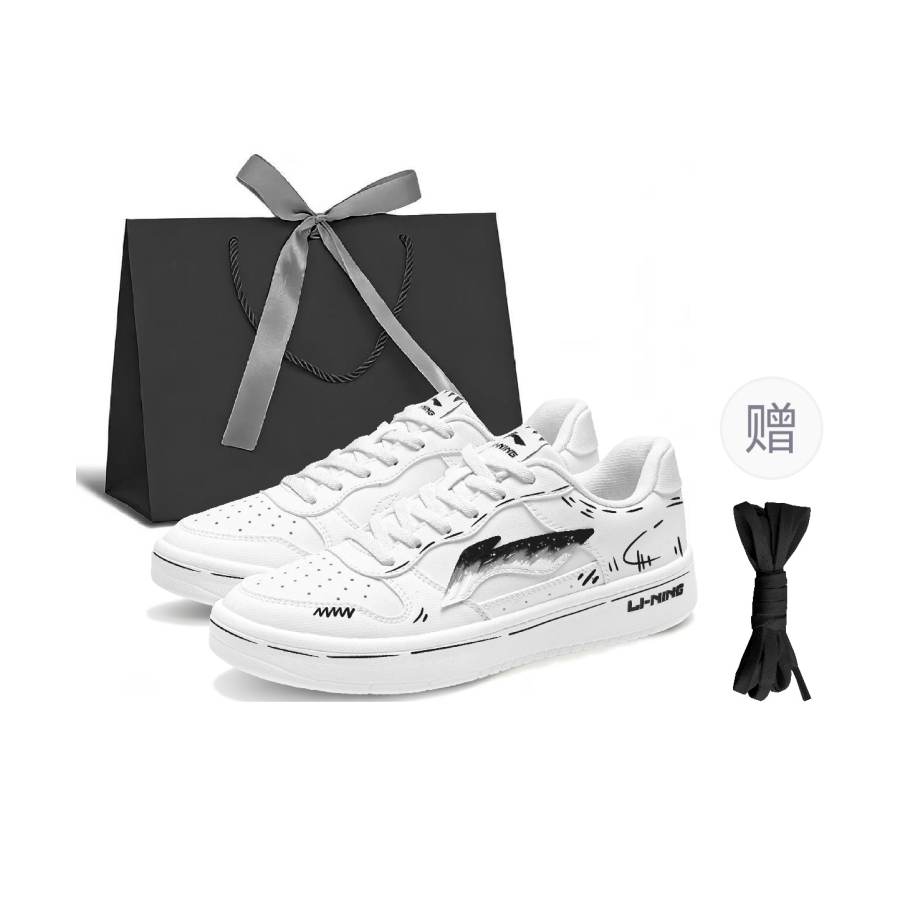 Li-Ning Li Ning Floating Boat Skateboard Shoes Men's Low Top Black/White
