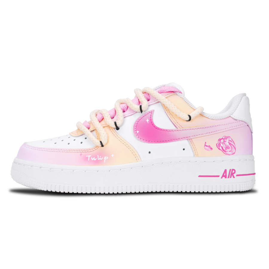 Nike Nike Air Force 1 Skateboard Shoes Unisex Low Top White/Pink/Yellow