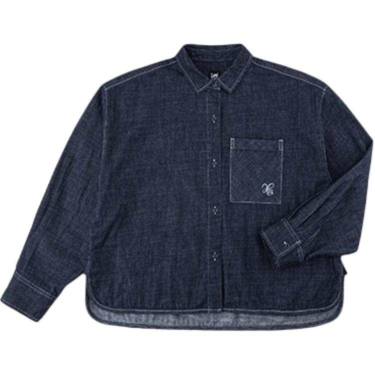 Lee Shirts Women's Washed Lapel Thin Straight Fit