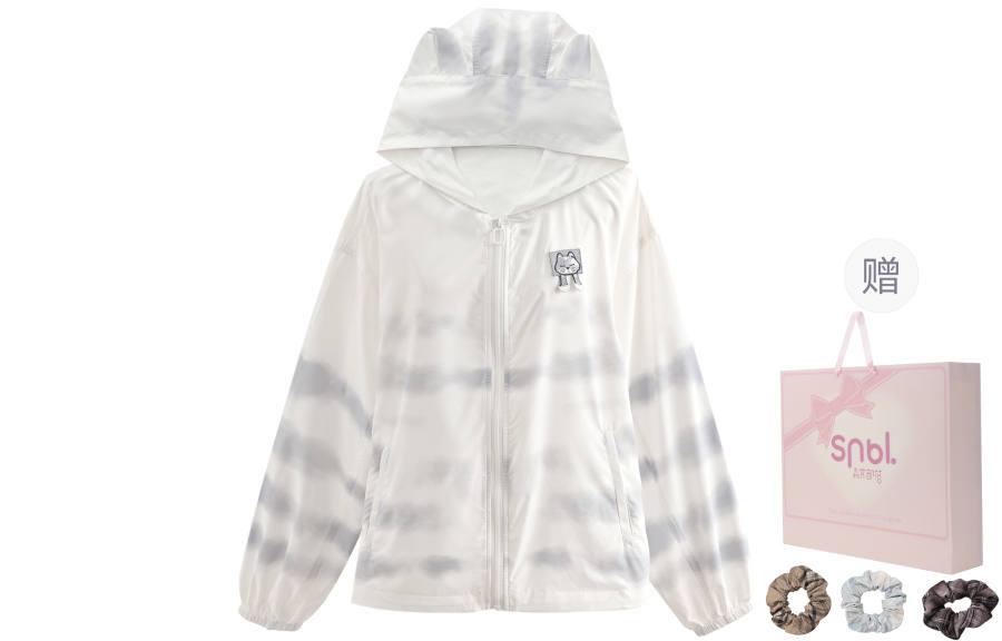 SNBL Sun Protection Clothing Women's Gray Hooded Non Detachable Moderate