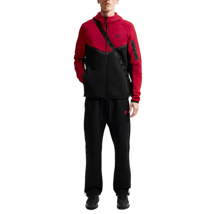 Nike Nike Sweatshirts Men's Durable Red/Black/Black Hooded Non Detachable Moderate