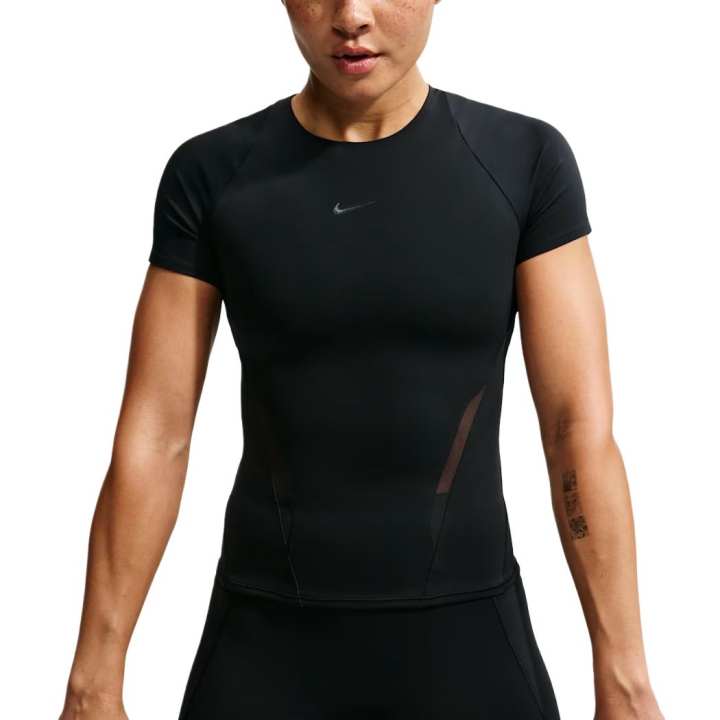 Nike Nike Quick Dry T Shirts Women's Black/Charcoal Gray/Dark Smoke Gray Crew Neck Moderate