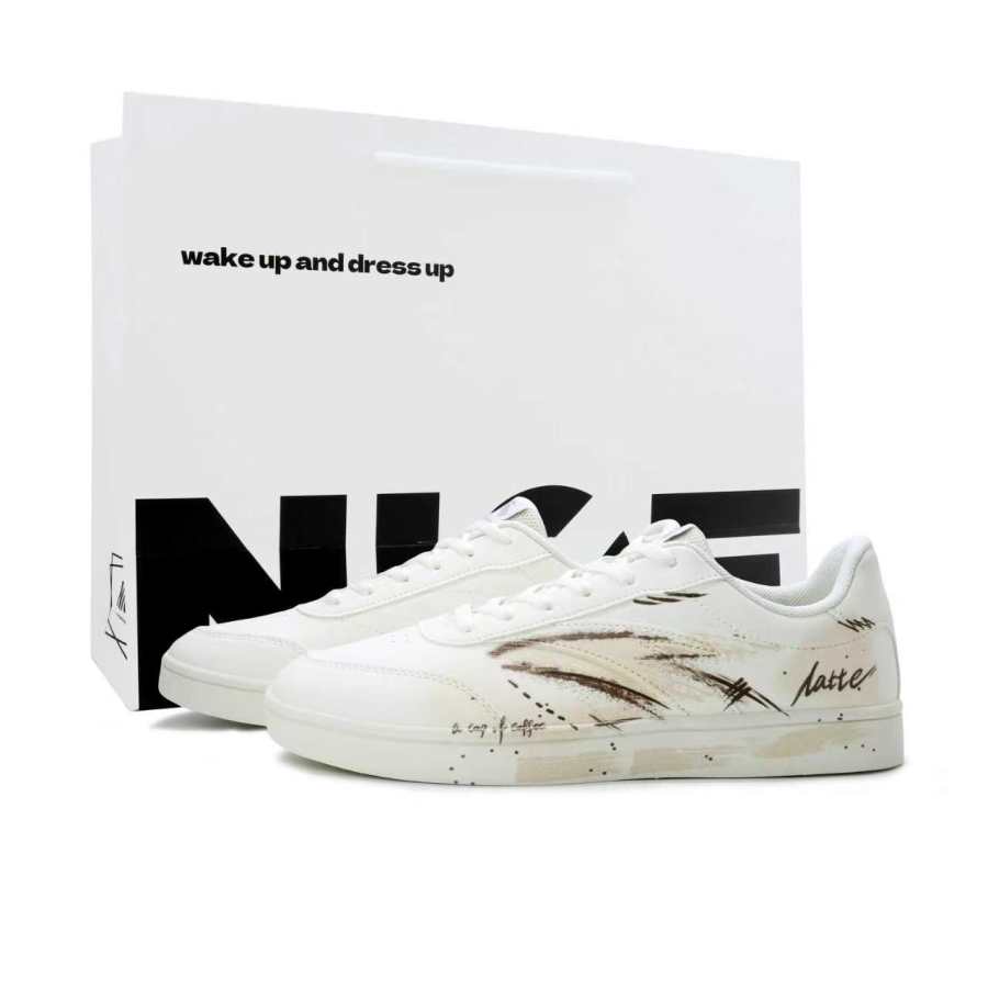 ANTA Active Skateboard Shoes Men's Low Top White/Coffee/Black