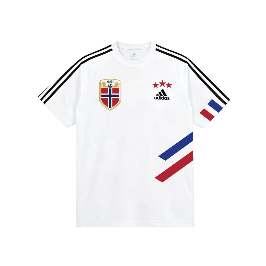 Adidas Adidas T Shirts Unisex White Norway Crew Neck Moderate Straight Fit