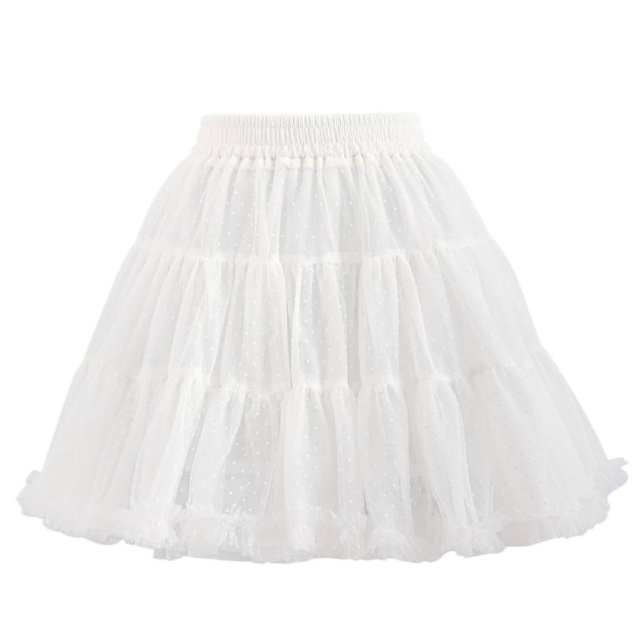 SNBL Casual Short Skirts Women's White Moderate Short Skirt Puffy Skirt