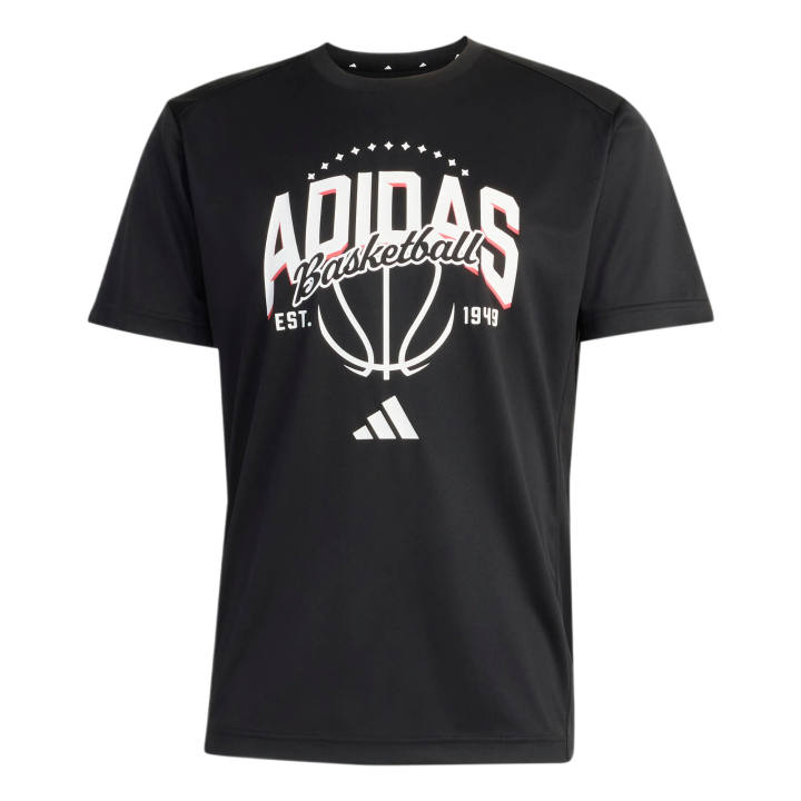 Adidas Adidas BASKETBALL Jerseys Men's Black Crew Neck Moderate