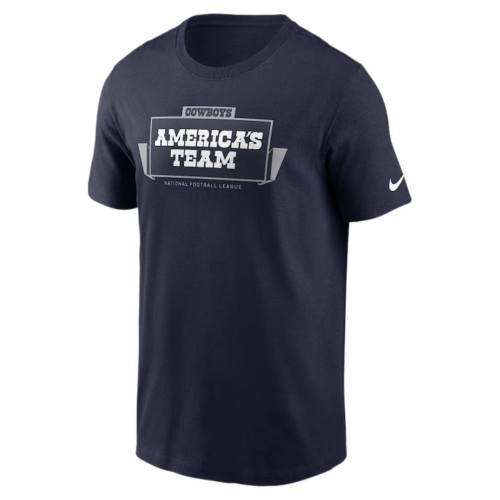 Nike Nike Dallas Cowboys T Shirts Men's Marine Blue Crew Neck Moderate