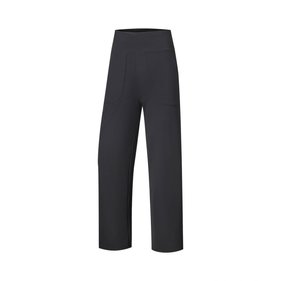 Li-Ning Li Ning Fitness Series Knitted Sweatpants Women's Charcoal Black Moderate Straight Fit Pants