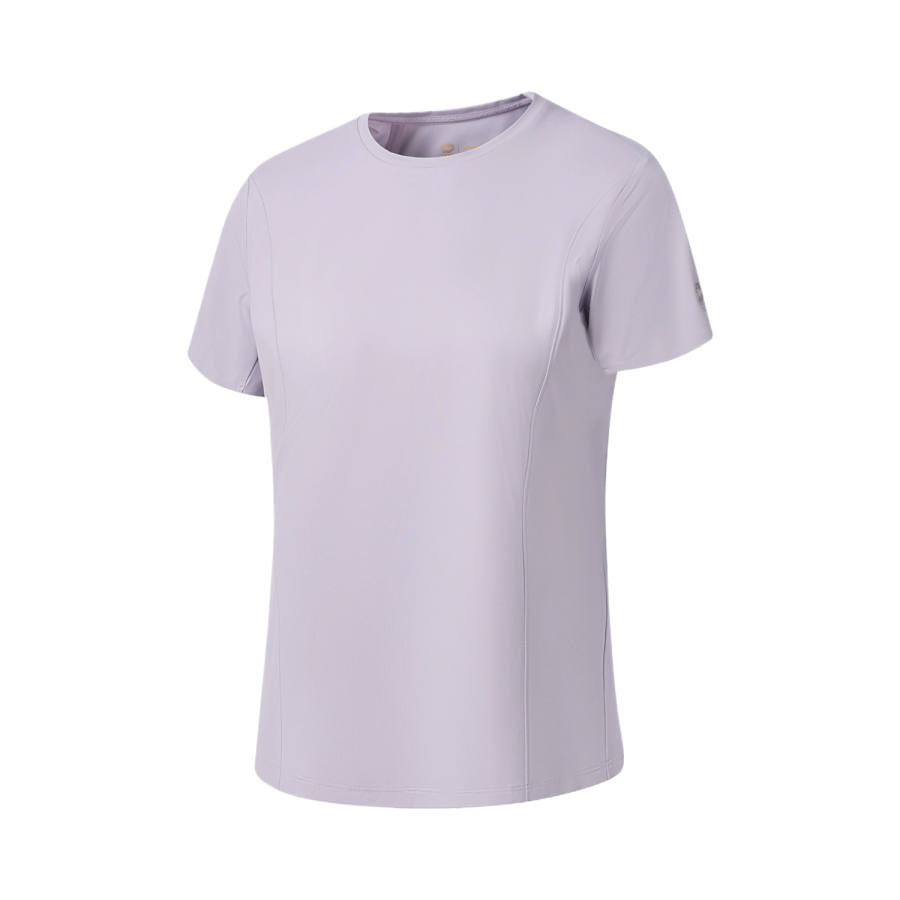 Li-Ning Li Ning Gold Logo | T Shirts Women's Taro Paste Purple Crew Neck Moderate
