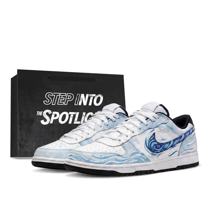Nike Nike Big Skateboard Shoes Unisex Low Top Blue With White Lettering