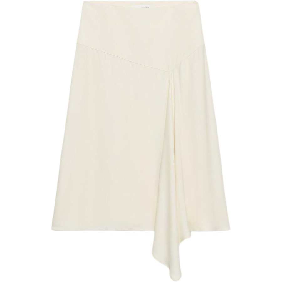 ZARA Casual Long Skirts Women's White Moderate Midi Skirt Other