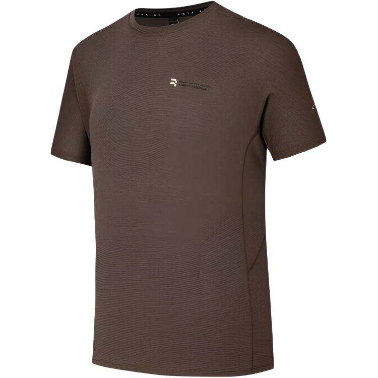 ANTA Running Collection Running T Shirts Men's Chestnut Cocoa Crew Neck Moderate