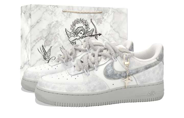 Nike Nike Air Force 1 Skateboard Shoes Unisex Low Top Gray/White
