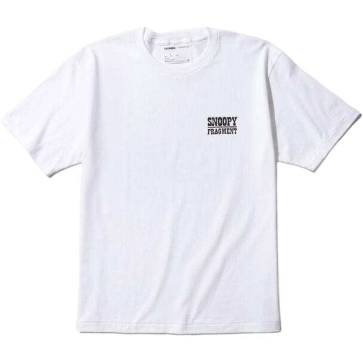 Fragment Design X SNOOPY T Shirts Unisex White Crew Neck