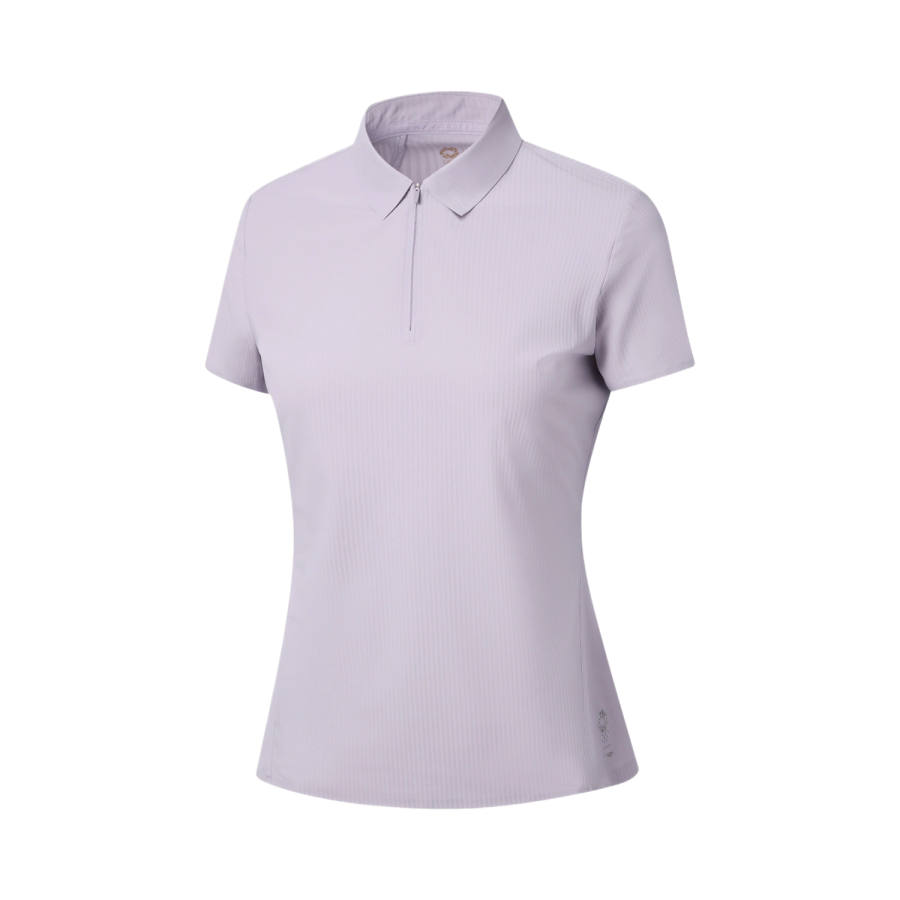 Li-Ning Li Ning Gold Logo | Polo Shirts Women's Taro Paste Purple Polo Collar Moderate Straight Fit