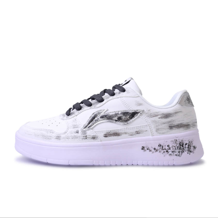 Li-Ning Li Ning Floating Boat Skateboard Shoes Men's Low Top Black White Gray