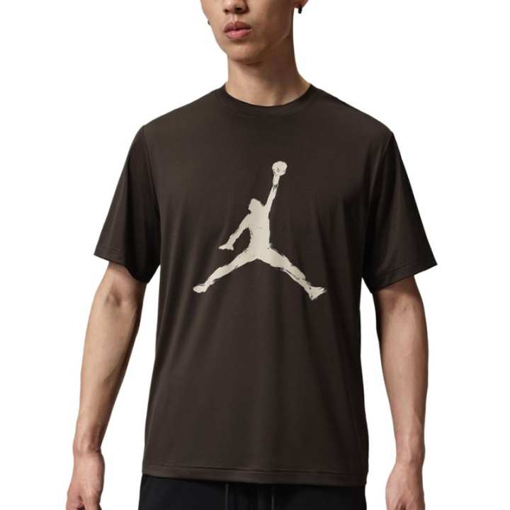 Jordan Jordan T Shirts Men's Dark Purple Brown Crew Neck