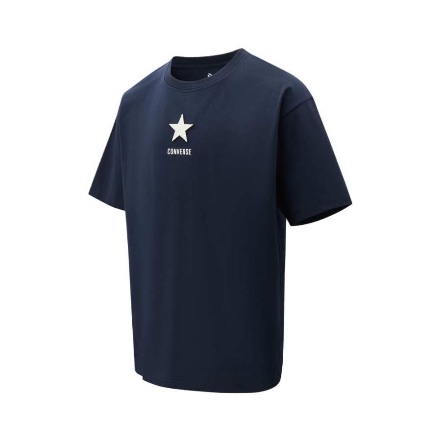 Converse Converse T Shirts Men's Navy Blue Crew Neck Moderate