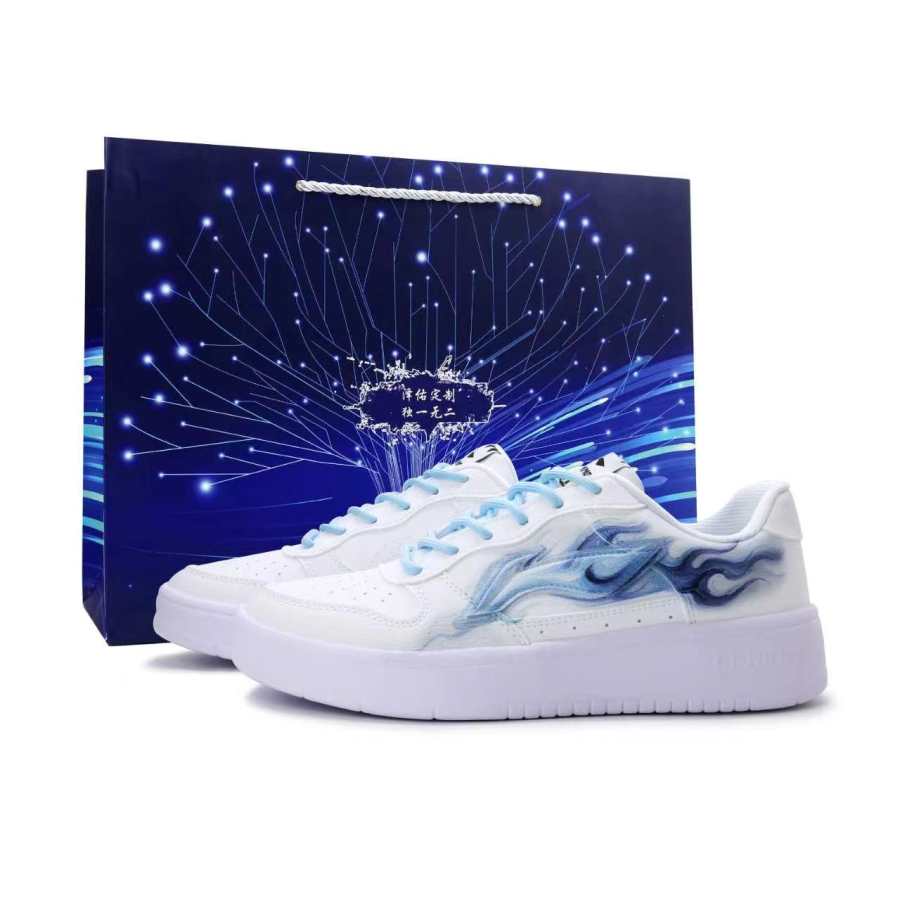 Li-Ning Li Ning Floating Boat Skateboard Shoes Unisex Low Top Blue/White