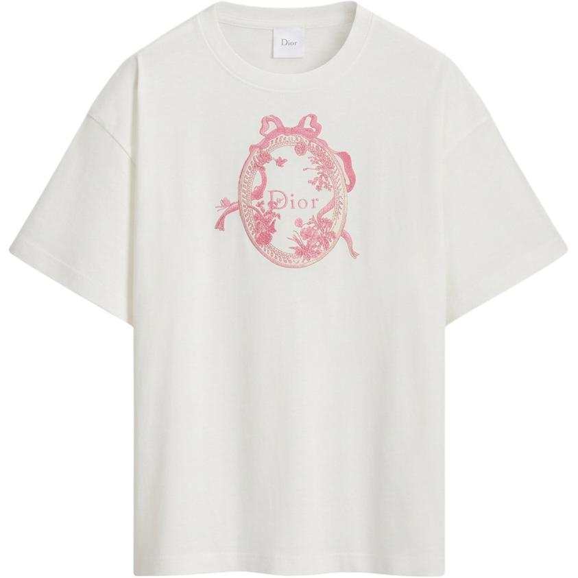 DIOR Dioriviera T Shirts Women's White Crew Neck Moderate Straight Fit