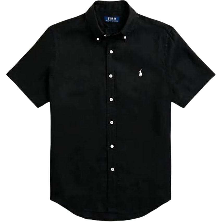 Polo Ralph Lauren Shirts Women's Black Lapel Moderate Straight Fit