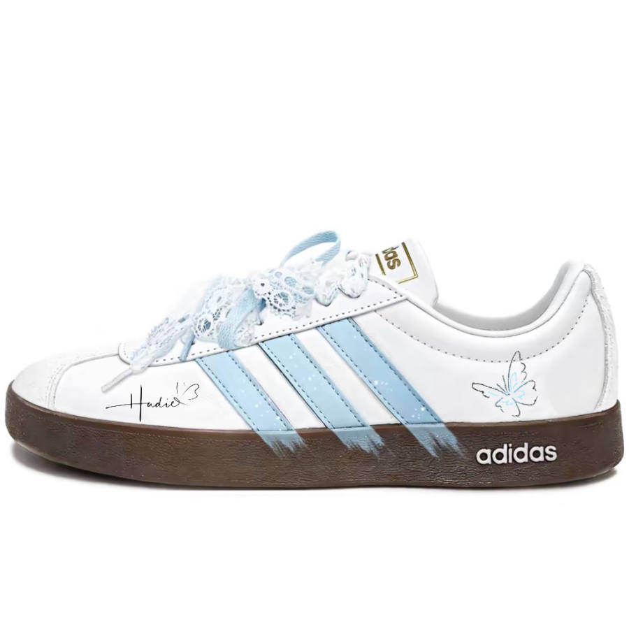 Adidas Adidas Vl Court Classic Skateboard Shoes Unisex Low Top White, Brown