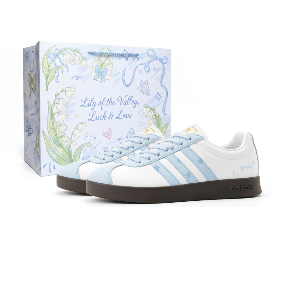 Adidas Adidas Vl Court Classic Skateboard Shoes Unisex Low Top White/Blue