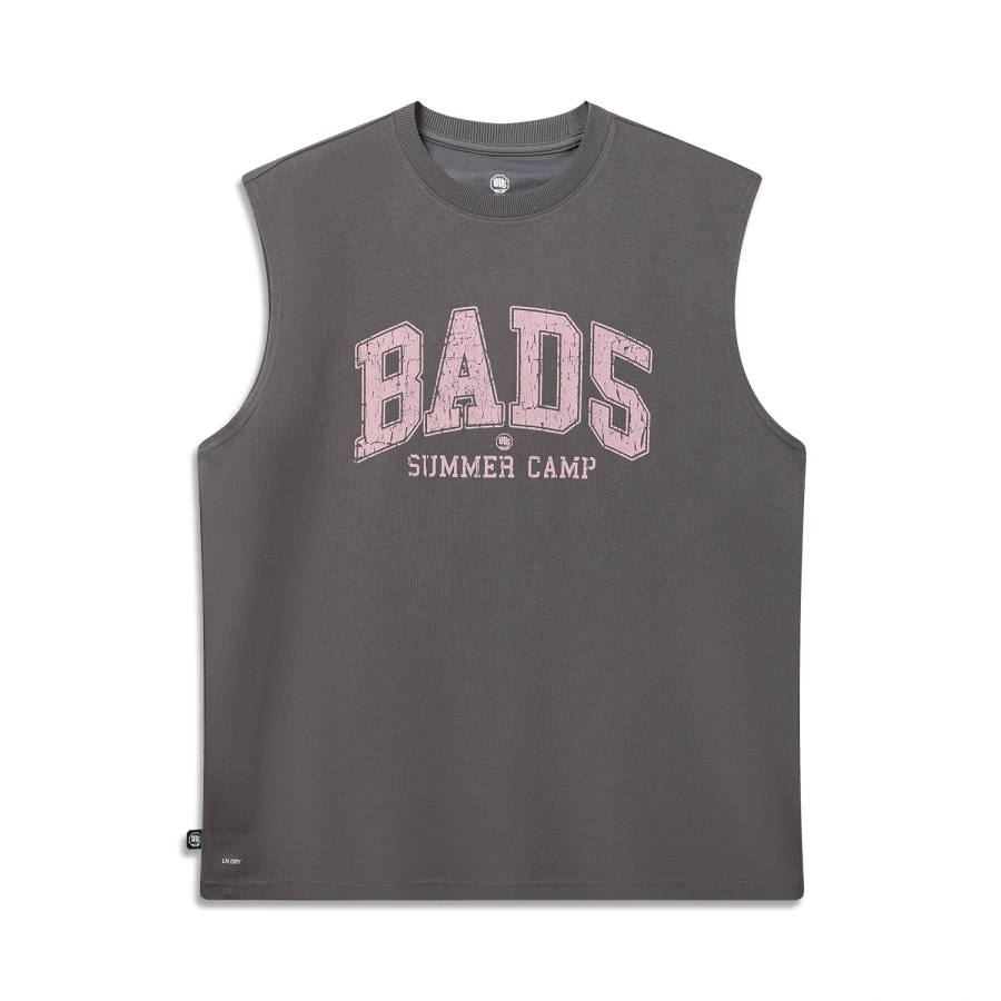 Li-Ning Li Ning Basketball Collection Tank Tops Men's Black Pine Gray Crew Neck Moderate