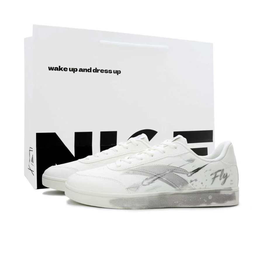 ANTA Active Skateboard Shoes Men's Low Top Black/White/Gray