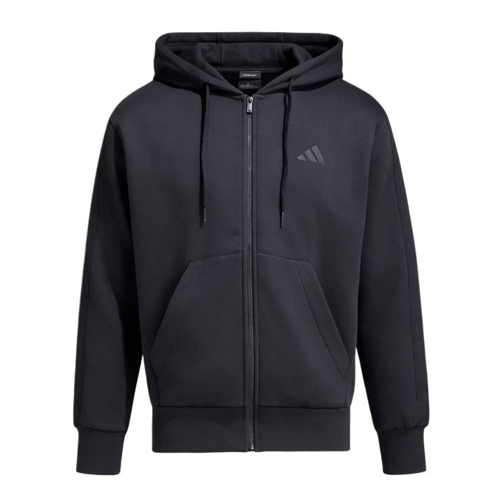 Adidas Adidas ESSENTIALS 3 Stripes Sweatshirts Men's Black/Black Hooded Non Detachable Moderate