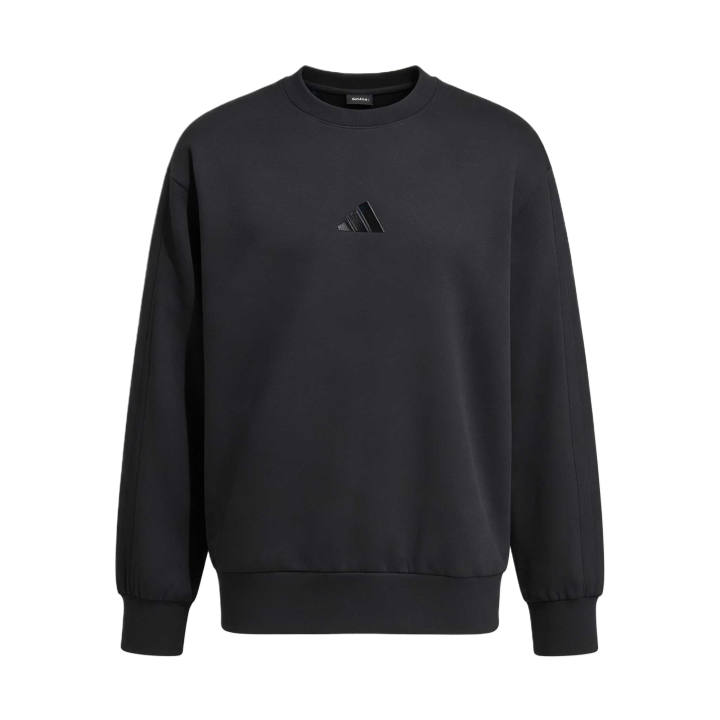 Adidas Adidas ESSENTIALS 3 Stripes Sweatshirts Men's Black/Black Crew Neck Moderate