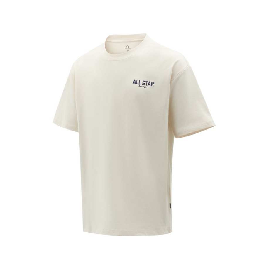 Converse Converse T Shirts Men's Beige Khaki Crew Neck