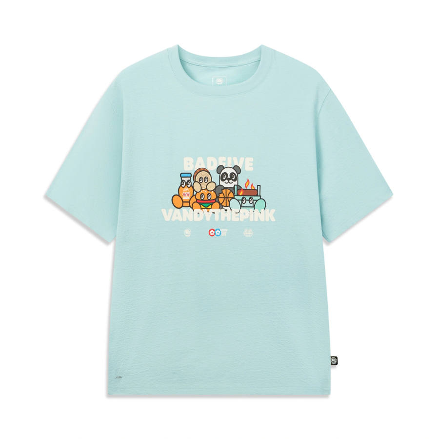 Li-Ning Li Ning Basketball Collection T Shirts Men's West Boy Crew Neck Moderate Straight Fit