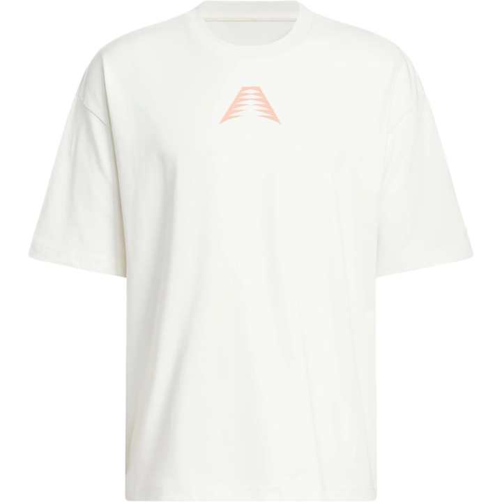 Adidas Adidas ANTHONY EDWARDS T Shirts Men's White/Hazy Coral Powder Crew Neck Moderate