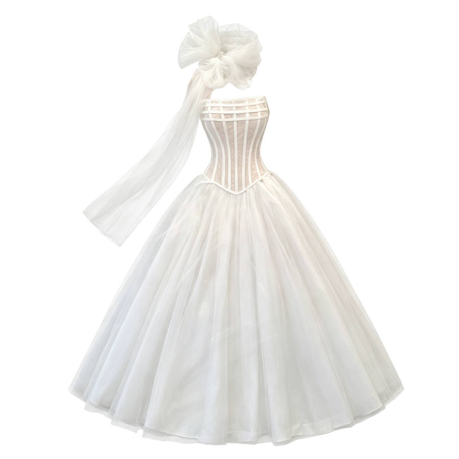 CPAURA Two Piece Skirt Sets Women's Strapless Top Moderate Long Skirt