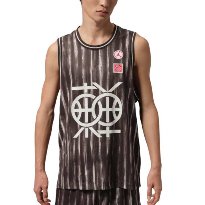 Jordan Jordan Mesh Tank Tops Men's Dark Brown Black Crew Neck Moderate