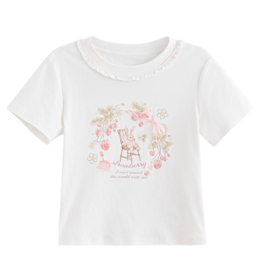 SNBL T Shirts Women's White Crew Neck Moderate Straight Fit