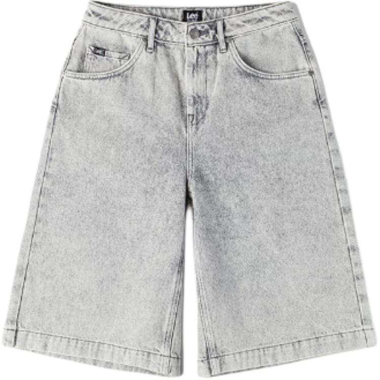 Lee Denim Shorts Women's Light Gray Moderate Straight Fit Pants