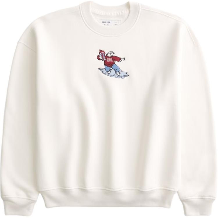 Hollister/ Sweatshirts Men's Ecru Crew Neck Moderate