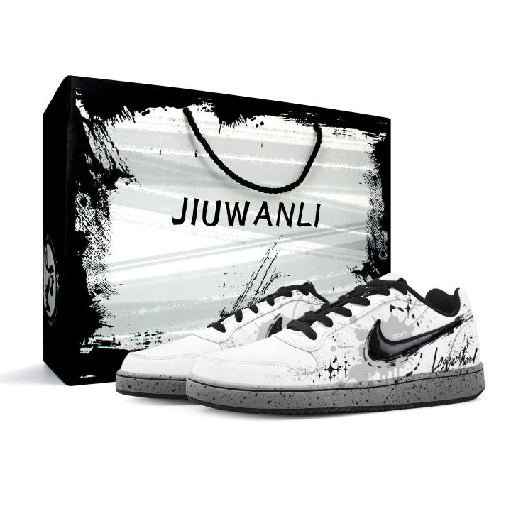 Nike Nike EBERNON Skateboard Shoes Men's Low Top Black//White