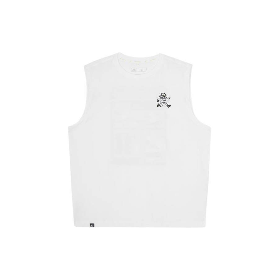New Balance New Balance UNI FROZEN Tank Tops Unisex White Crew Neck Moderate Straight Fit