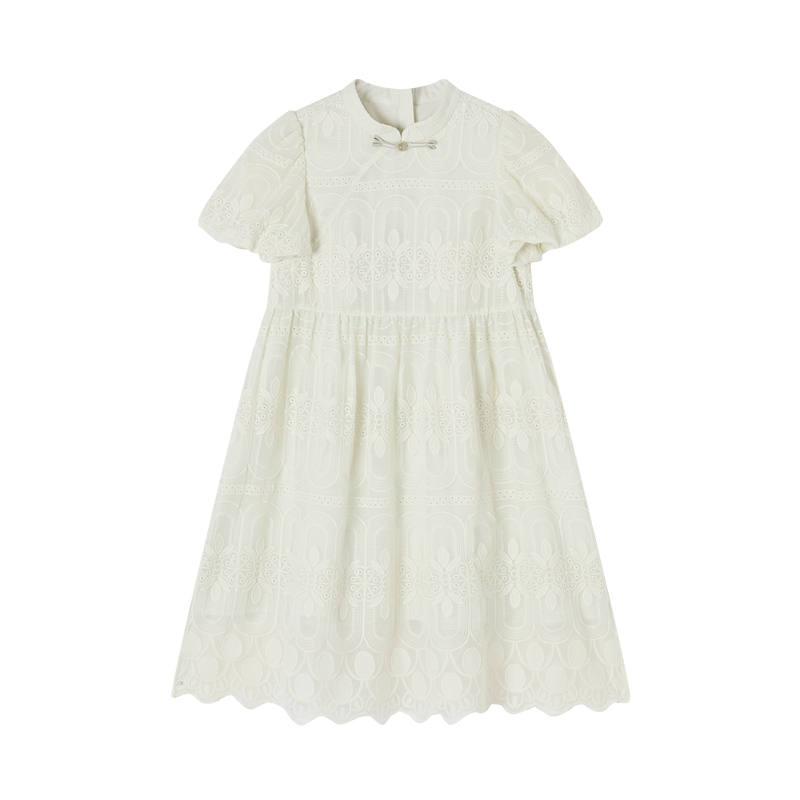 XIANGYING Women's Dresses Stand Collar Thin Long Skirt