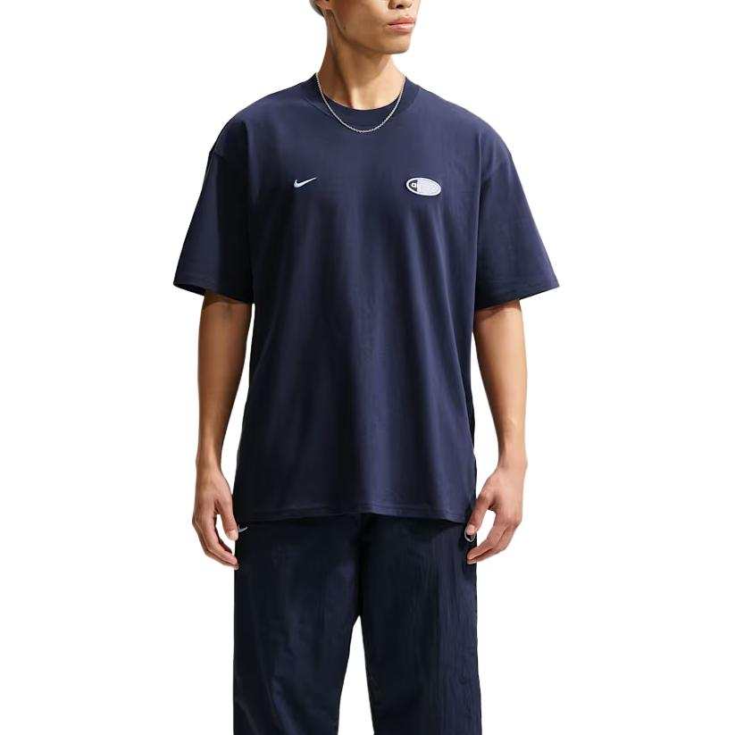 Nike Nike Sportswear T Shirts Men's Obsidian/Mind Blue Crew Neck Moderate