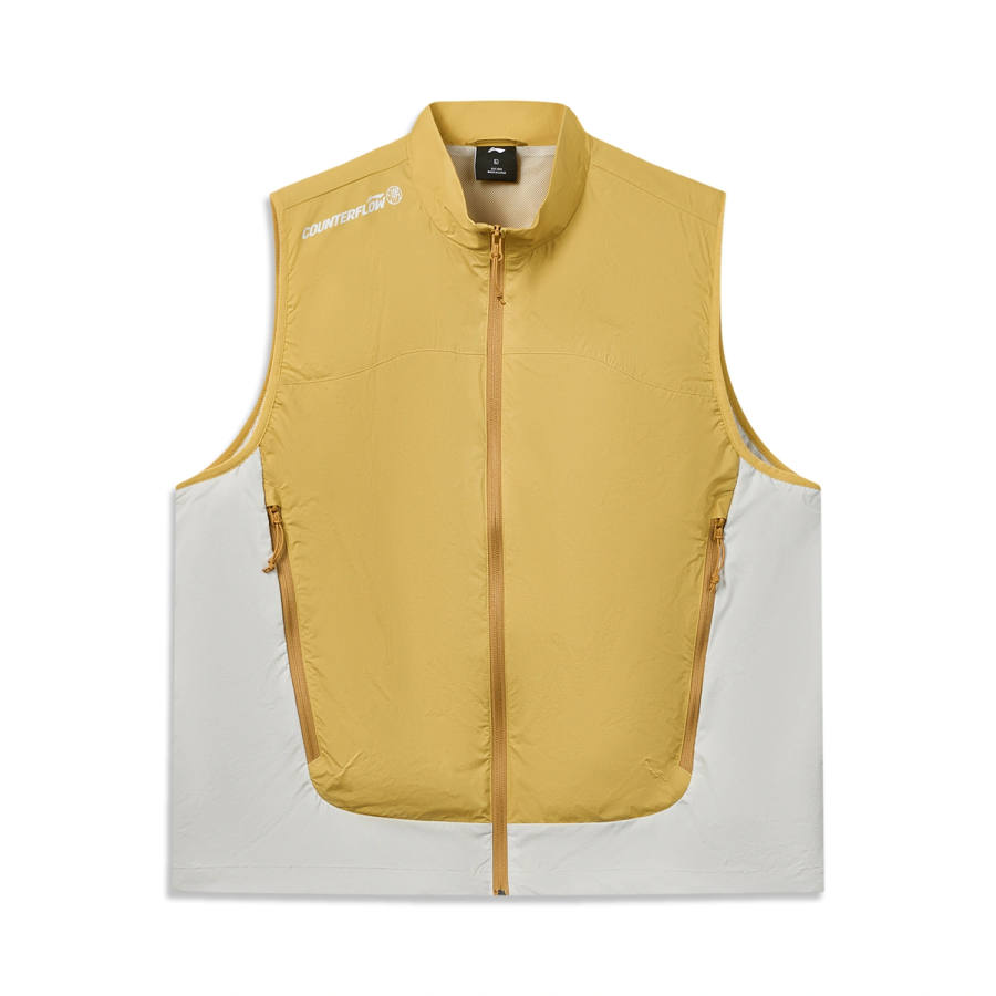 Li-Ning Li Ning Outdoor CF Tracing Vests Unisex Quartz Yellow Stand Collar Moderate Straight Fit